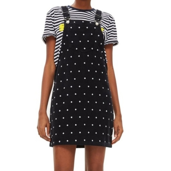 topshop polka dot pinafore dress